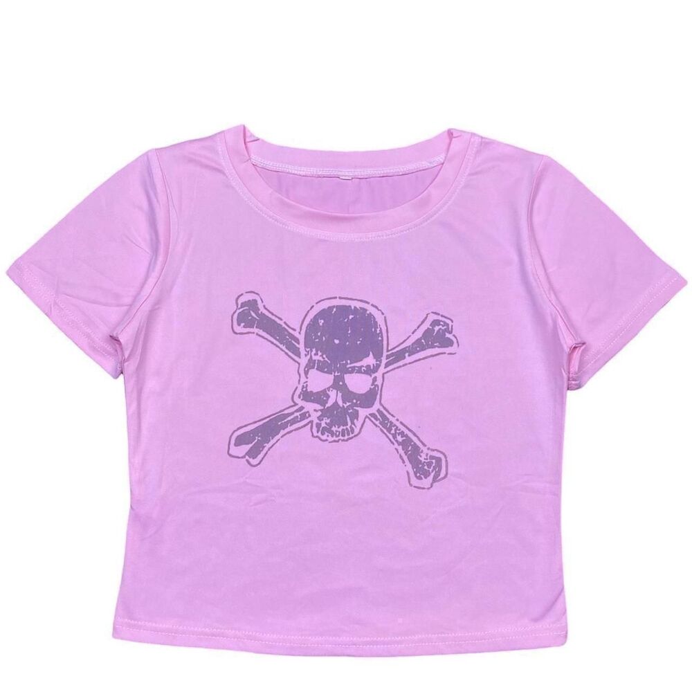 Unbranded Women's Pink and Grey T-shirt